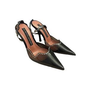 Les Petits Joueurs Jerry Waves Heels Pump Crystal Embellished Black Size 36.5